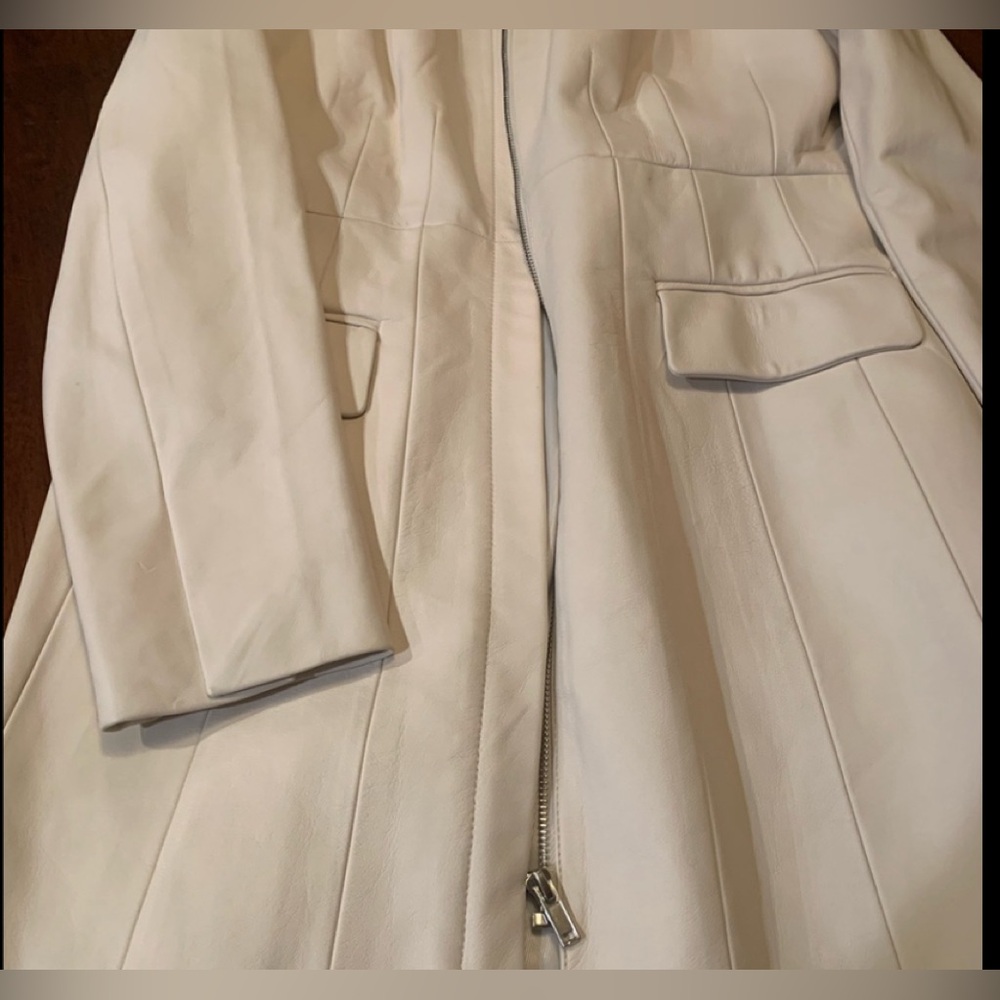 Absolutely gorgeous rare and unique white rare Bebe leather 100% jacket …